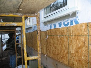 Tyvek torn off
