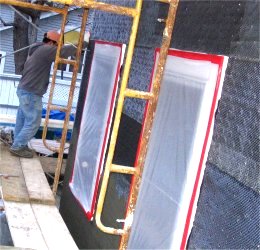 Tyvek replaced with tar paper and self-furring metal lath put on
