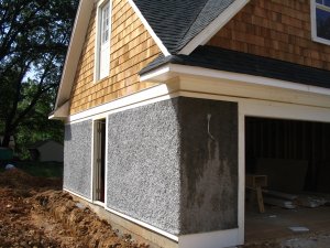Stucco garage