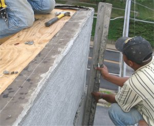 Parapet wall was extended up a couple of feet