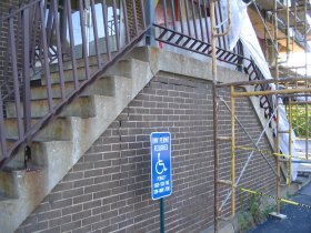 Old entrance had bricks and concrete