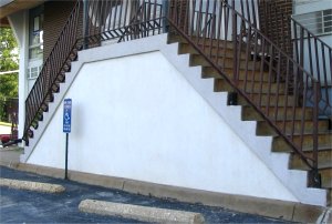 The brick area is stuccoed