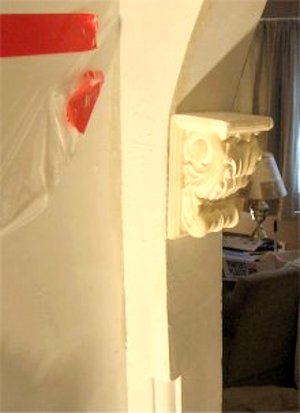 Cast plaster corbels