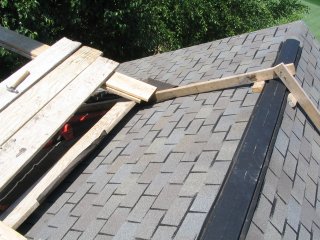 Scaffold around chimney