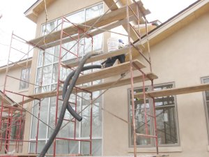 Temporary gutters and down spouts