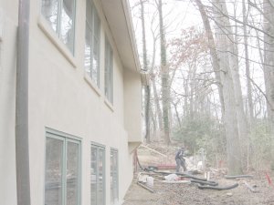 Back of house showing bay window