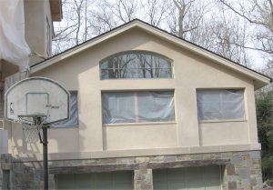 you can tell the wall is stucco and not the fake
<br>synthetic stucco
