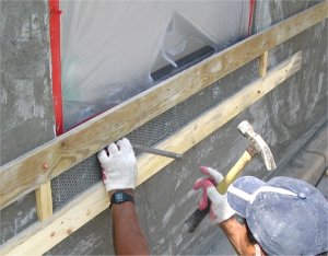 Sills are formed with one by fours