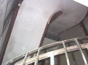 Finished plaster ceiling