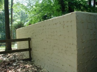 top of the wall was rounded