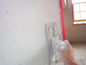 Door jambs are set before the plastering