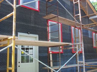 tarpaper before the lath.