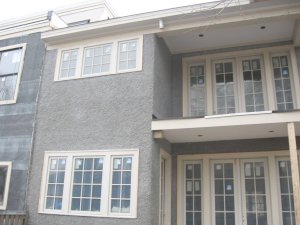 pebble dash stucco addition