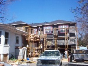 A stucco addition