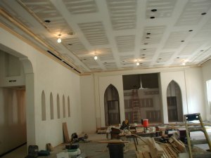We plastered
                the walls with a sand finish texture