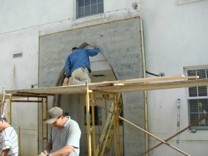 Scratch
              coat on metal lath