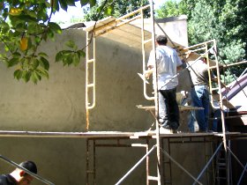 wall re stuccoed