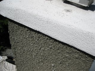stucco chimney after