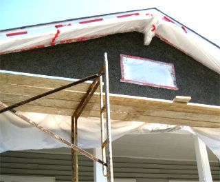 Pebble dash stucco