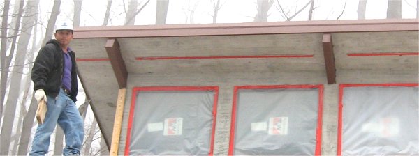 vent is placed between the beams