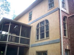 lath and stucco , vinyl siding