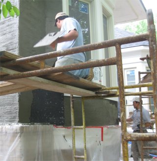 Scratch coat on metal lath