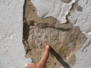 Original stucco was lime and river sand