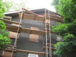Pebble dash stucco replaced
