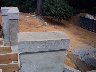 Tops of parapet walls