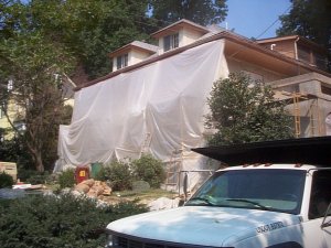 Old house is sandblasted