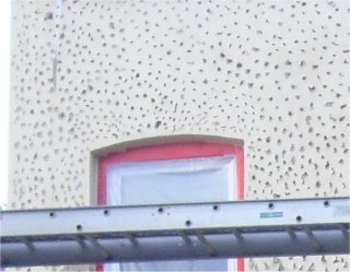 Old stucco chipped