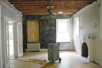 This room is in an old church that had a fire