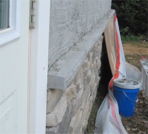 Stone sill at water table