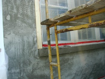 Window sills are stucco