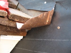 copper kick-out flashing