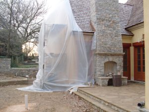 tent out back when the forecast called for rain