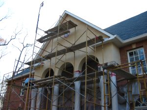 Stucco pediment