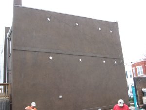 Re-stucco on old townhouse