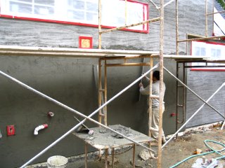 Brown coat on gable ends