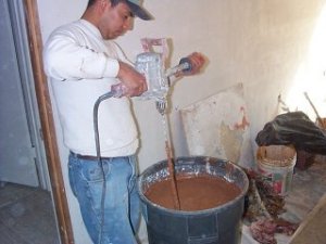 Finish
              plaster is mixed with color