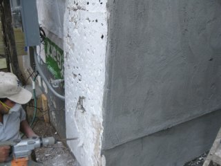 Wall chipped and prepared