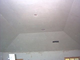 Finished plaster ceiling