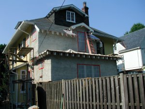 Scratch coat on metal lath