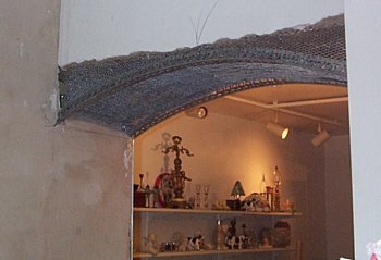 Arch is framed using 3/4" channel iron