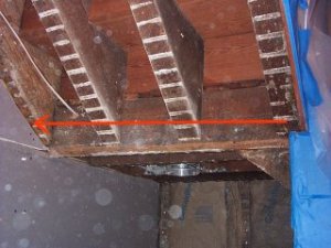 The old joists on the ceilings were real crooked