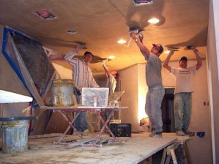 all 4 of us trowel color plaster
