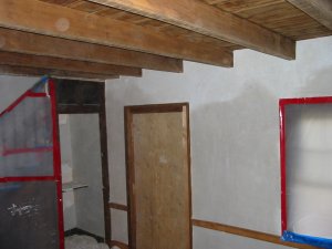 1759 log cabin replastered