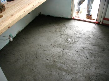 Floor is filled and straighted with a rod.