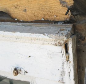 close up of the window trim