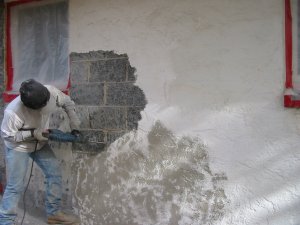 Part of this house was sandblasted